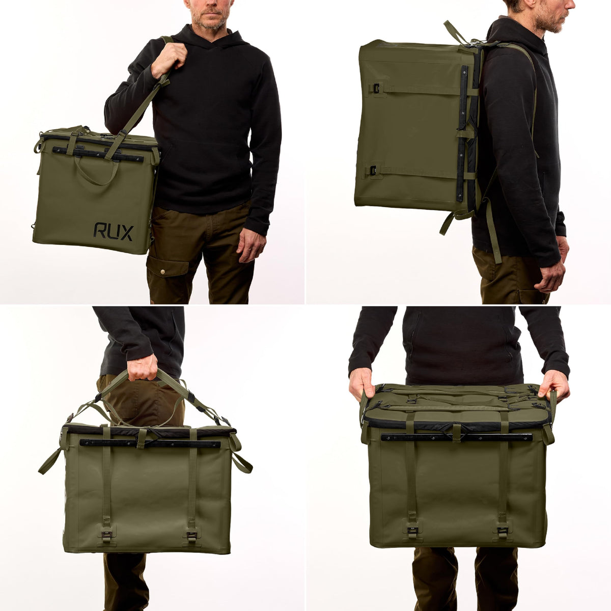RUX 70L Collapsible Gear Box (Green) - Modular Adventure Storage Solution For Camping Storage, Overlanding, Off-road And Van Life - Weatherproof, Durable and Multifunctional