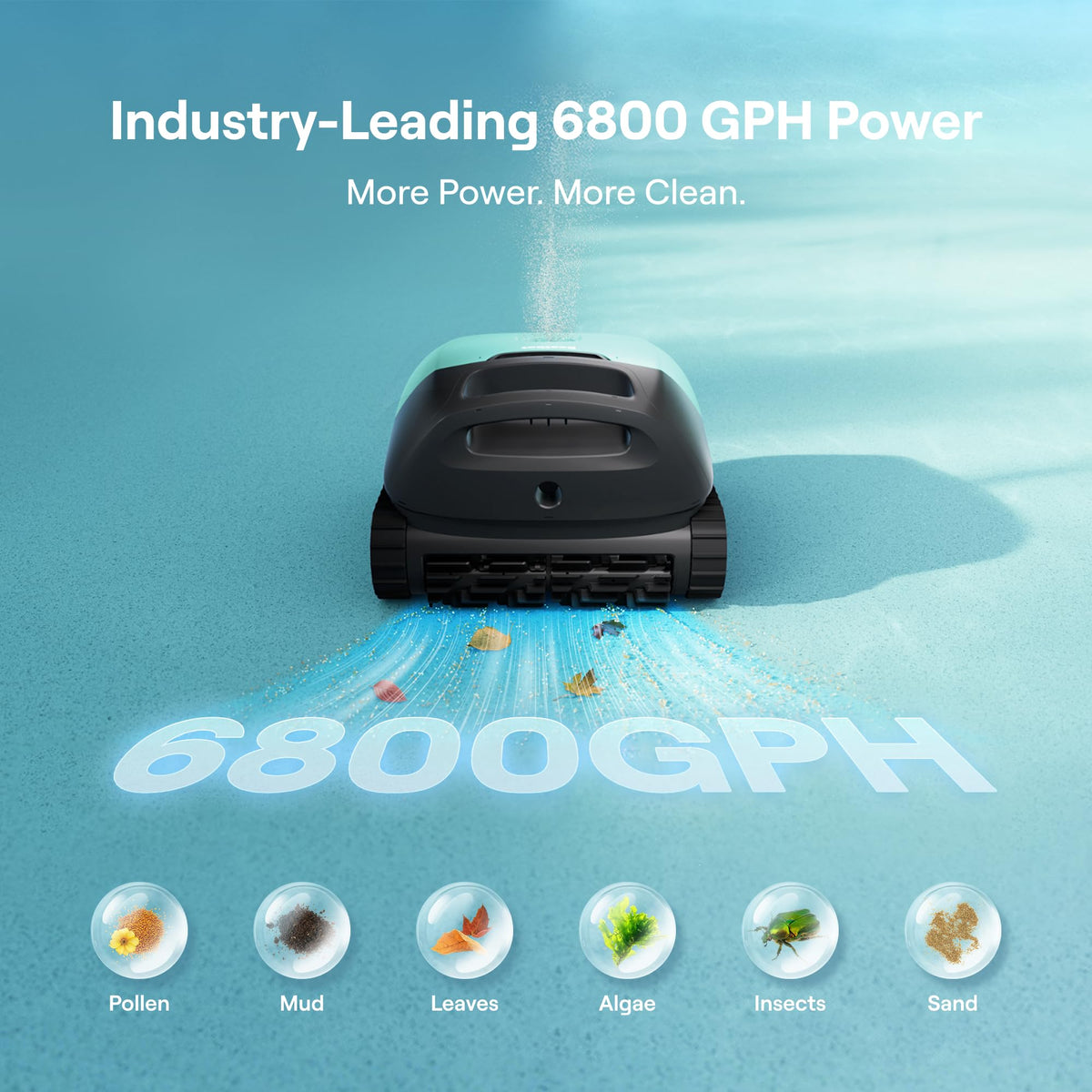 Beatbot Sora 10 Cordless Robotic Pool Vacuum Cleaner with iSkim 24/7 Cleaning Solar Powered Skimmer, Cleans Floor, Walls, Waterline and Surface-Mint Green & Blue