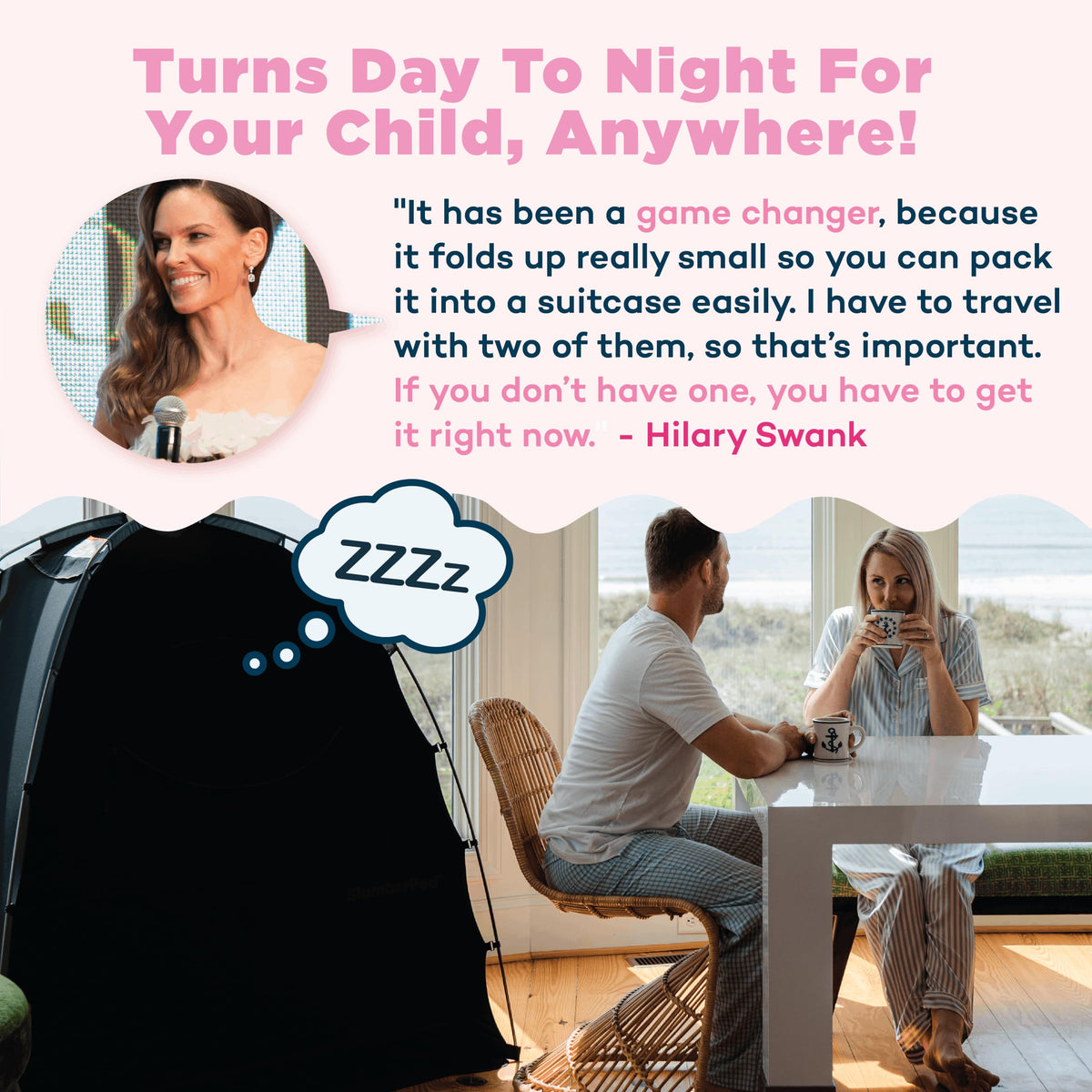 SlumberPod The Original Blackout Sleep Tent Travel Essential for Babies and Toddlers, Mini Crib and Pack N Play Cover, Sleep Pod for Kids with Monitor Pouch and Fan Pouch, Blocks 95%+ Light, Black