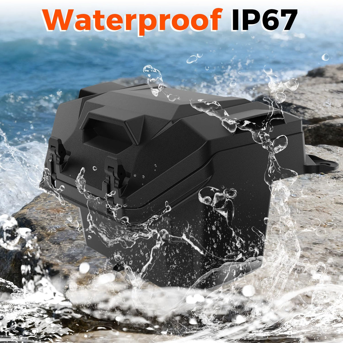 HugeUTV 55QT Rear Cargo Box for Polaris RZR XP 1000/ XP 4 1000 2024/2025/2026 Accessories, Storage UTV Rear Bed Box Polypropylene with Two Lockable Latches
