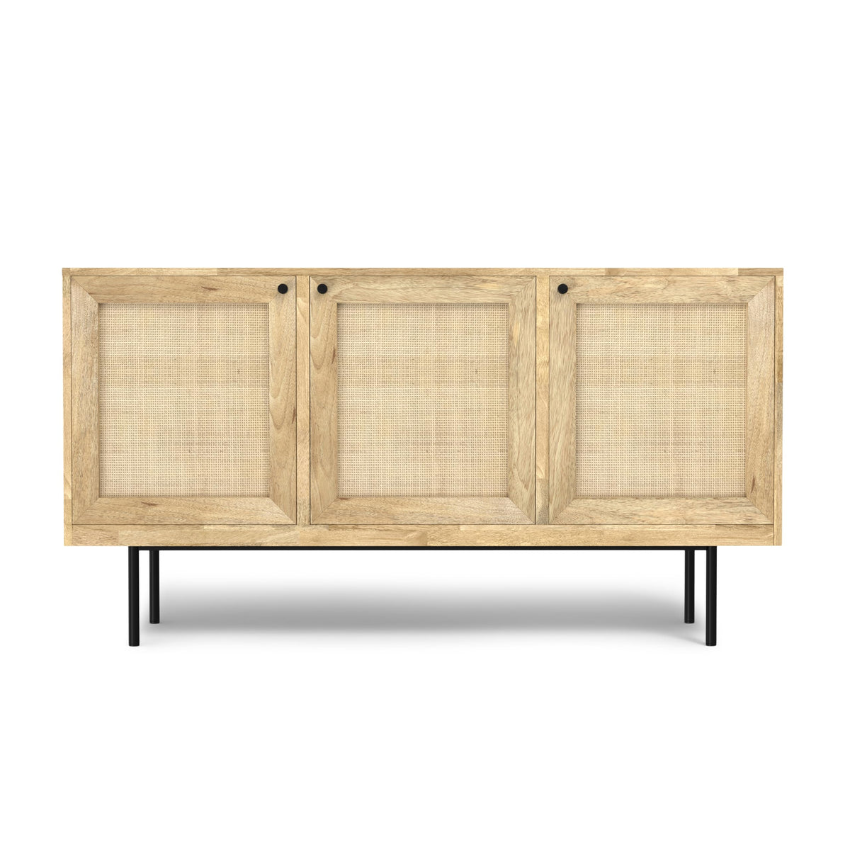 SIMPLIHOME Reeves 57 inch x 18 inch Rectangle Contemporary Modern Sideboard Buffet in Natural for The Dining Room and Kitchen