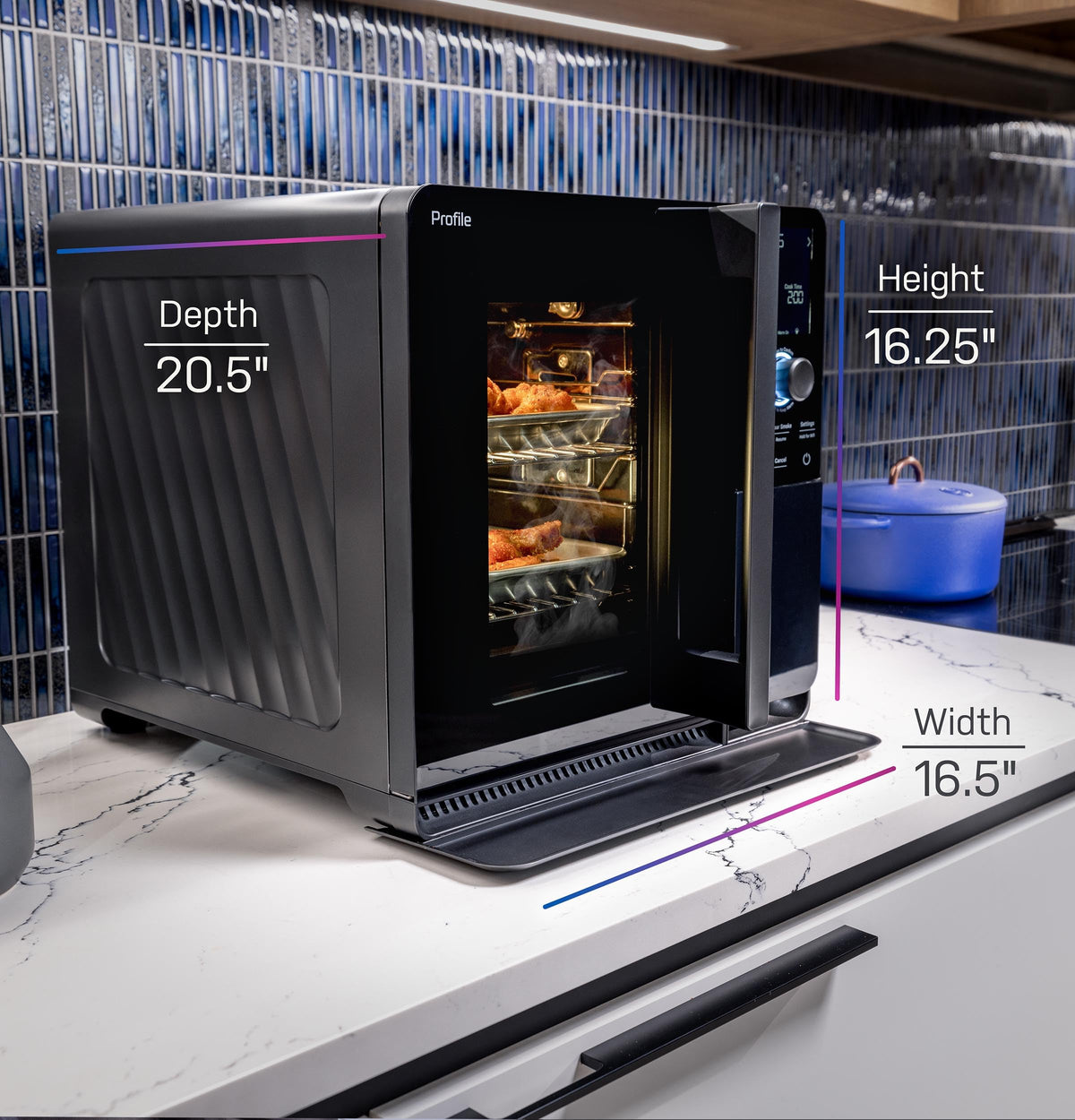 GE Profile™ Smart Indoor Pellet Smoker, with Active Smoke Filtration, 5 Smoke Control Settings, WiFi Connected, Electric, Countertop BBQ Appliance, Black