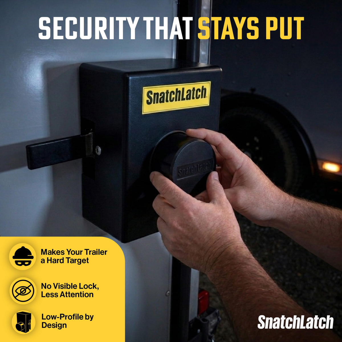 SnatchLatch Seal Guard Heavy Duty Trailer Lock – Hardened Steel Shroud for Dry Van Cam Bar Latches – Protects Trucking Security Seals from Tampering & Theft – Fits 18-Wheeler & Cargo Trailer Doors