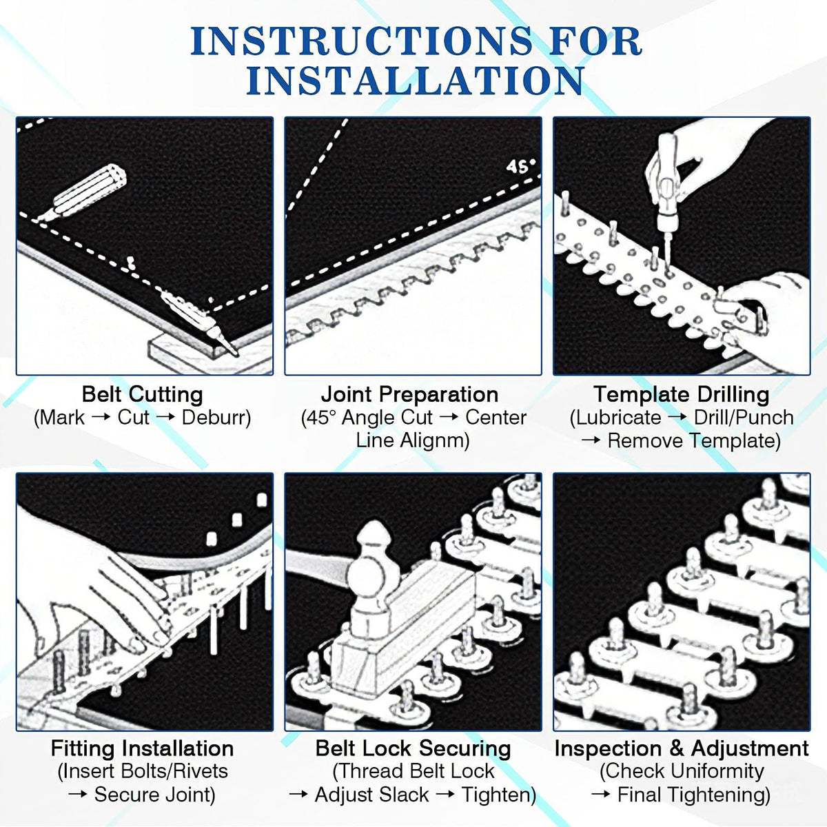 Zonon 100 Sets Bolt Solid Steel Plate Fasteners Pre-Assembled Bottom Plates Bolt Solid 2.2 x 0.8 x 1.7 Conveyor Belt Repair Kit for Industrial Conveyors, Mining, Quarry, Cement, Agriculture