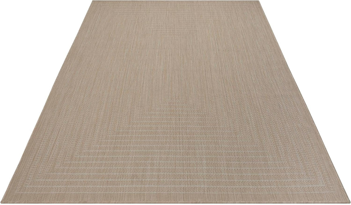 Adiva Rugs Outdoor Indoor Area Rug, Weather Resistant, Easy to Clean, Stain Resistant Floor Mat for Dining Room, Backyard, Deck, Patio (Natural Beige, 6' x 9')