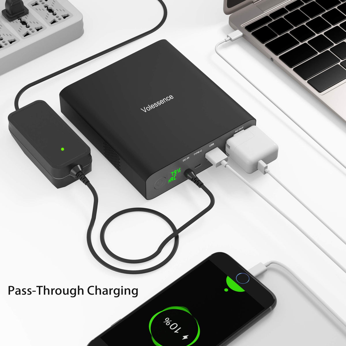Volessence 27000mAh AC 130W Outlet Portable Laptop Charger (TSA-Approved), Travel Laptop Power Bank & External Battery Pack for MacBook, CPAP,Projector, Drone Headphone and More