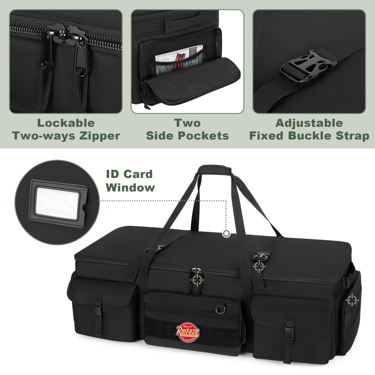 GOBUROS 42” Rifle Case for 4 Guns, Soft Multi Gun Case with Padded Dividers for Organization, Tactical Rifle Bag with Extra Pockets and Padded Handle for Rifle Accessory and Easy Shipping