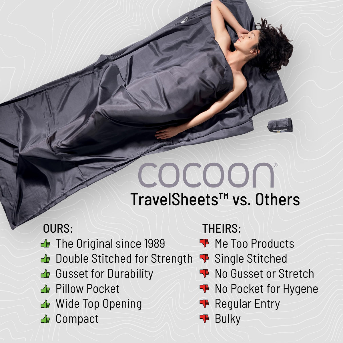 COCOON - Premium - Silk TravelSheet - Mulberry Red