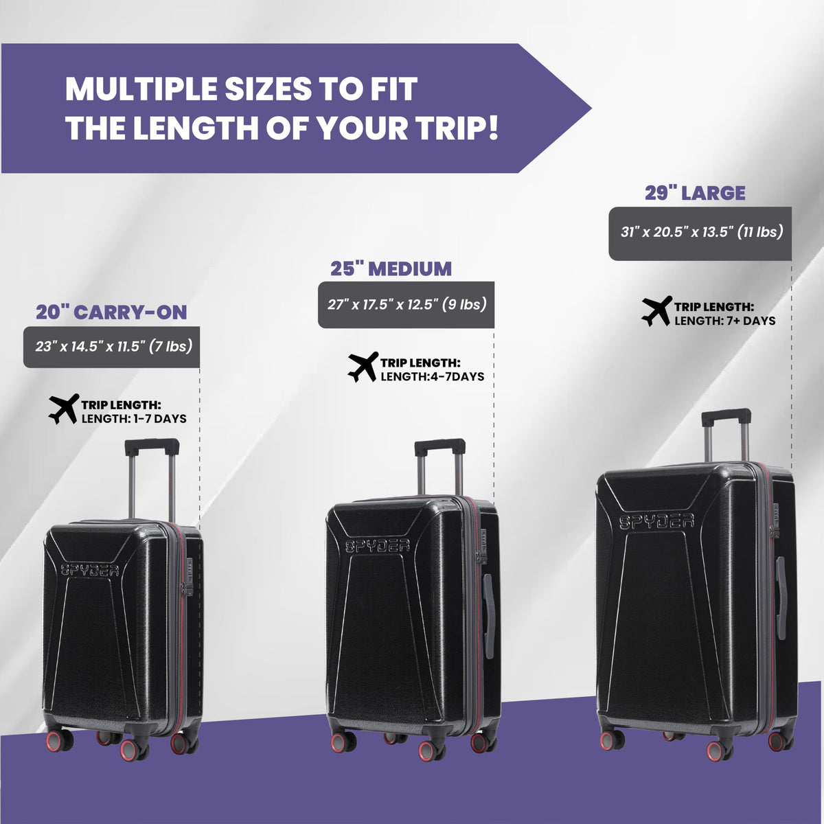 Spyder Traverse 29 Inch Large Checked Baggage Expandable Hardside Upright Suitcase with 360° Spinner Wheels, TSA Approved Lock, Charcoal