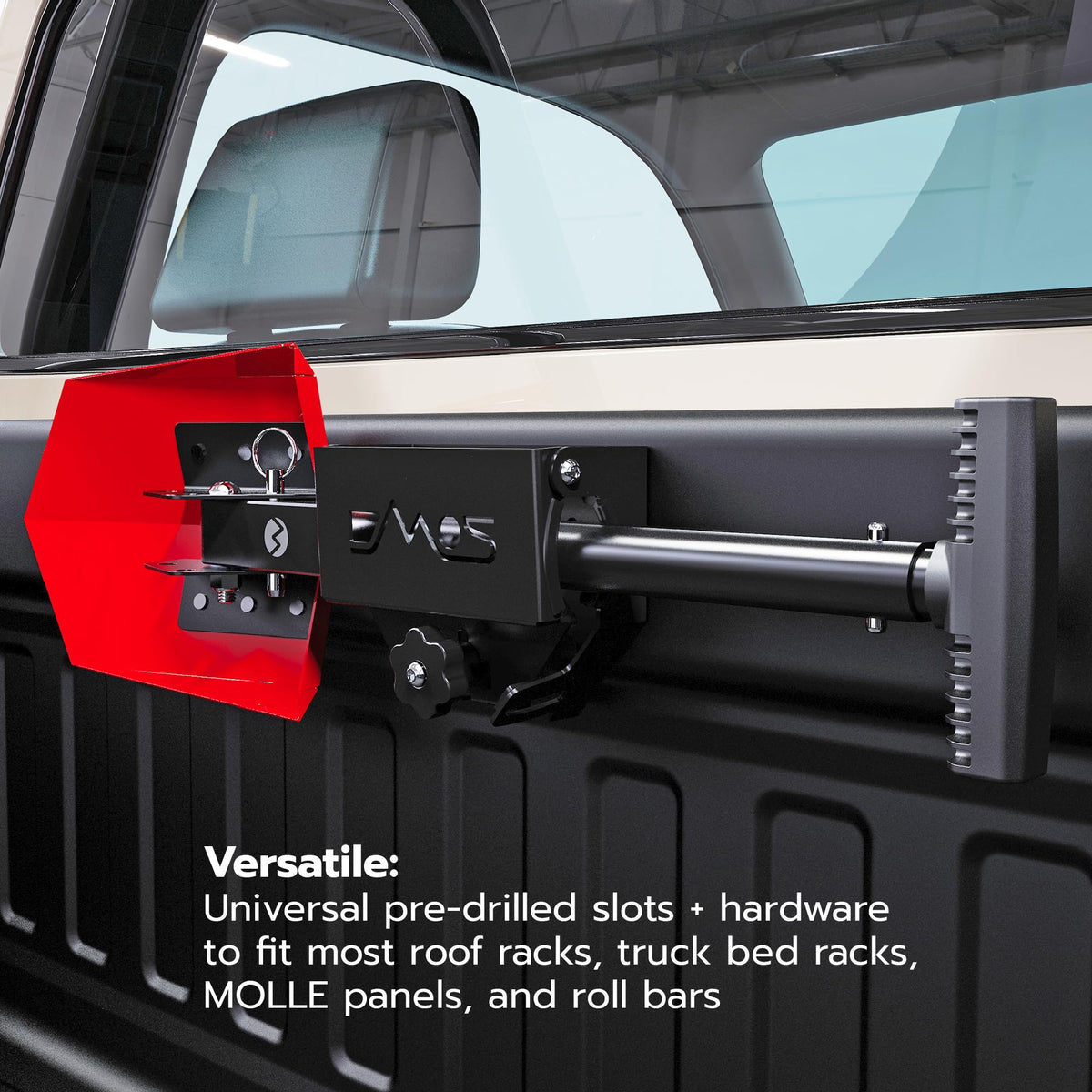 DMOS Shovel Mount - Aluminum Off-Road & Overlanding Tool Mount Clamp for Trucks, Cars, & ATVs - Universal Shovel/Axe