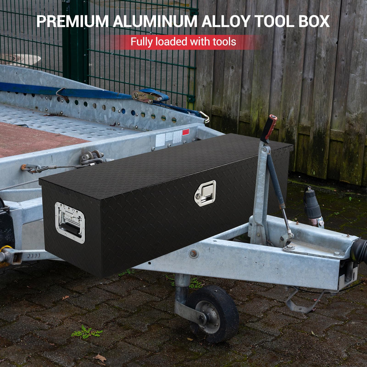 Garvee 48 Inch Truck Bed Tool Box, Heavy Duty Aluminum Pickup Tool Chest with Sliding Shelf, Waterproof & Rust-Resistant Storage Organizer for Truck, RV, Trailer, Silver