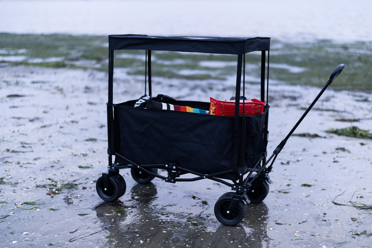 Nice C Wagon with Canopy, Collapsible Wagon, Foldable Wagons, 30W Portable Solar Panel w/USB, Type-C & DC Charging Cable, All-Terrain Wheels