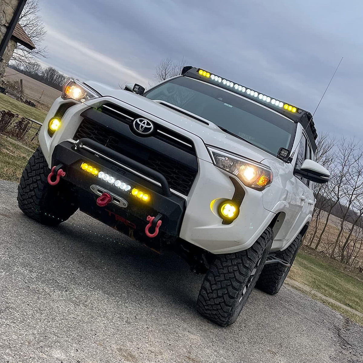 Willpower 54 inch LED Light Bar Single Row Dual Color 300W Off Road Light Bar White Amber Combo LED Work Light Truck UTV 4x4 Cars SUVs ATVs Boats Fog Driving Light with Wiring Harness kit