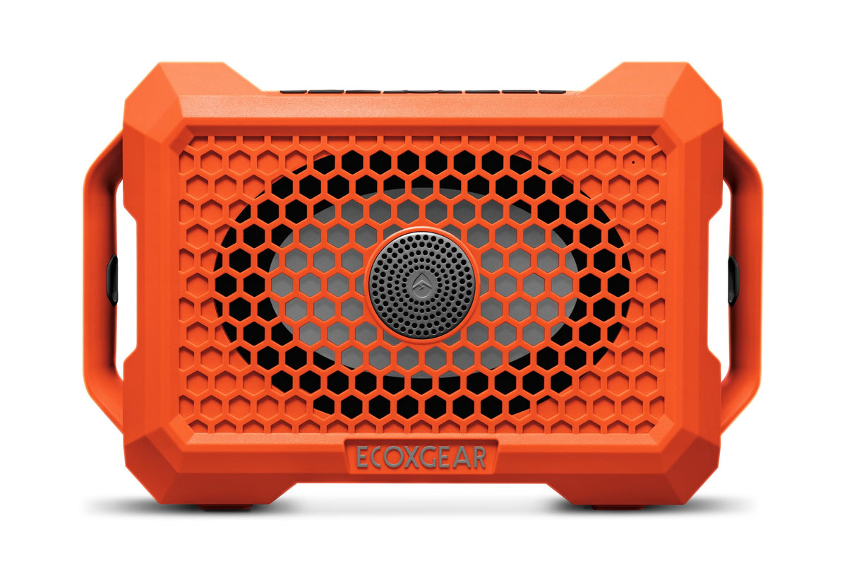 ECOXGEAR Defender: Outdoor Portable Bluetooth Speaker, 121dB Massive Sound, Waterproof and Drop Proof, with LED Party Lights, Pair up to 100, 25+ Hours Playtime (Blaze Orange)