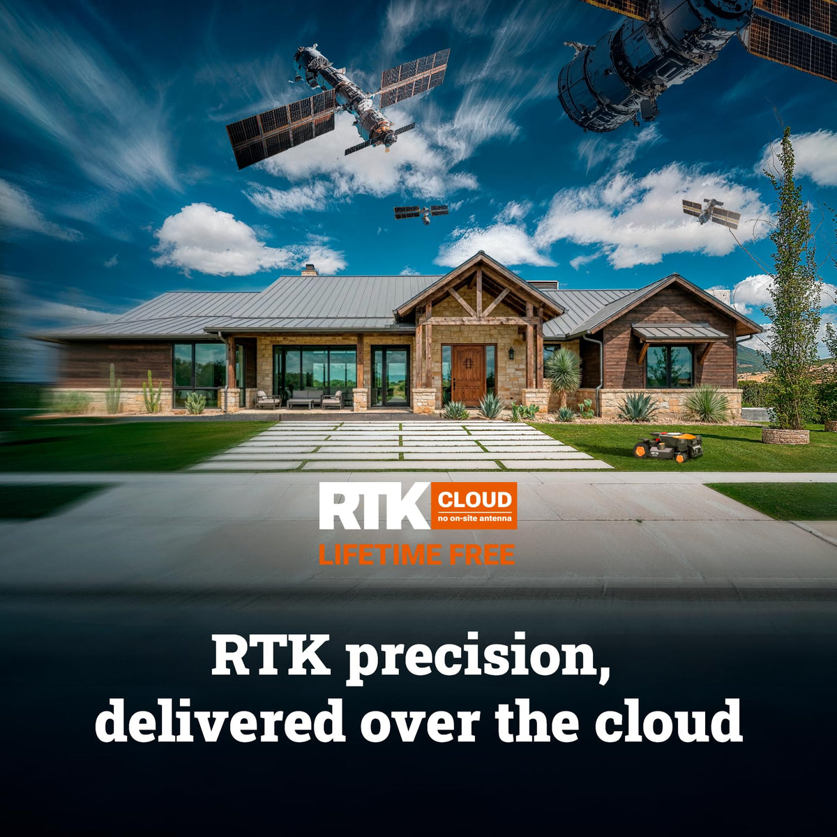 Worx Landroid Vision Cloud 4WD Robot Lawn Mower, No Perimeter Wire Robot Mower for 1 Acre, AI Obstacle Avoidance + RTK Cloud Navigation, 84% Slope, Auto Mapping, App Control, Cut-to-Zero, WR344