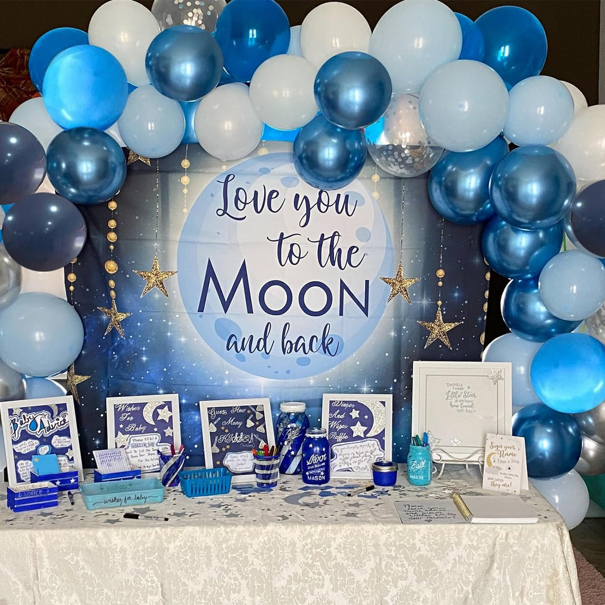 Blue Balloons Metallic Blue Balloon, 60Pcs 12Inch Chrome Blue Balloons Kit Macaron Light Pearl Navy Blue Latex Balloons for Birthday Wedding Party Decoration