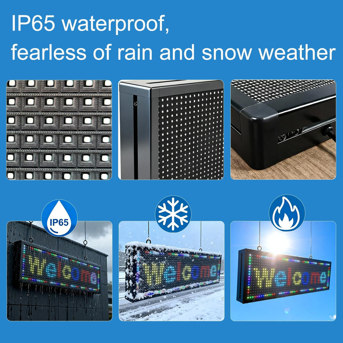 ZONTRONCM Outdoor Programmable Scrolling Waterproof Led Sign P10(26" * 14")