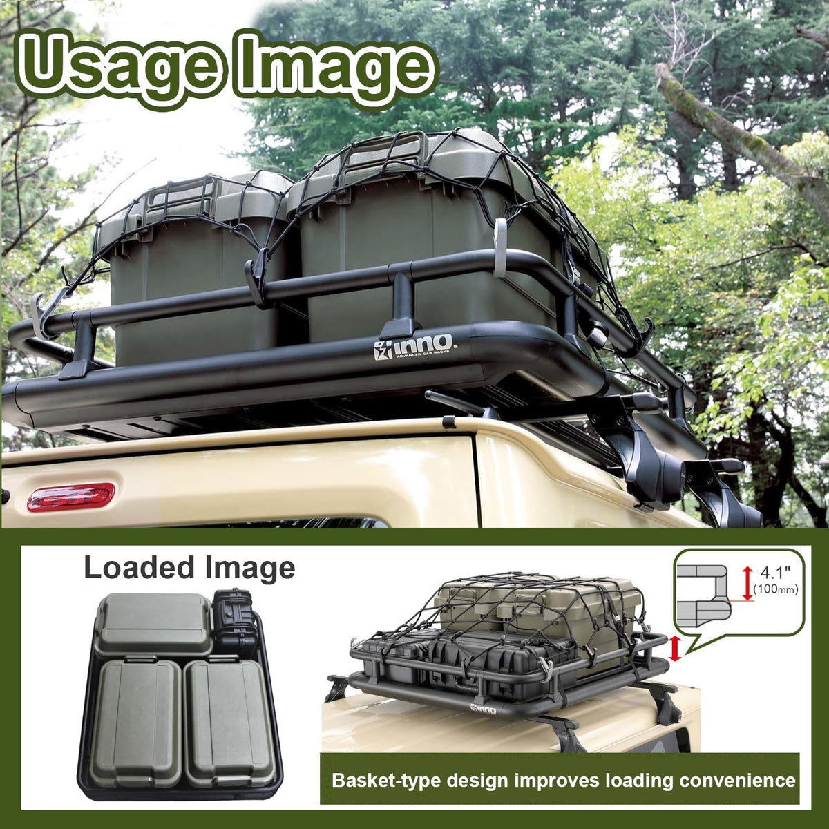 INNO IOP50 Rail Kit for INA510 Roof Deck, Black