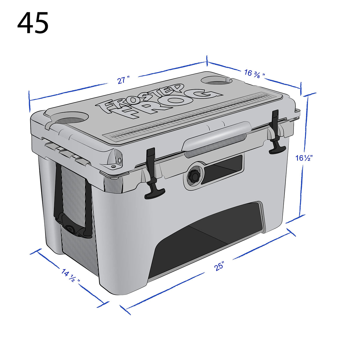 Frosted Frog Olive Green Camo 45 Quart Ice Chest Heavy Duty High Performance Roto-Molded Commercial Grade Insulated Cooler