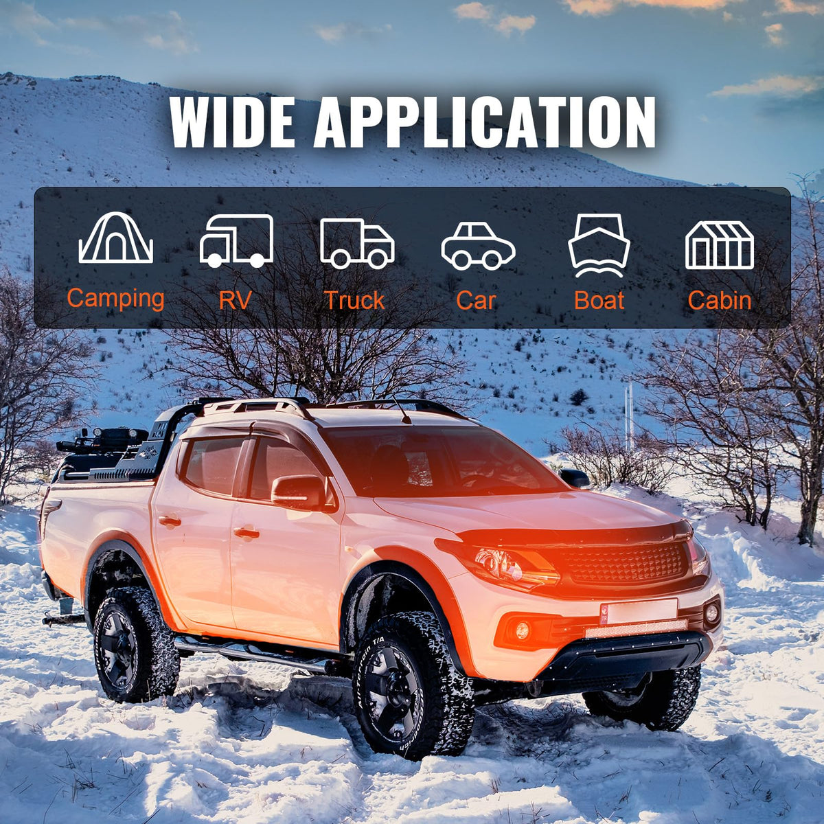 VEVOR Diesel Heater, 12V All-in-one Diesel Air Heater with Remote Control and LCD Display, 5L Fuel Tank Fast Heating Portable Diesel Parking Heater for RV, Truck, 8KW, Upgrade - APP Control, Orange