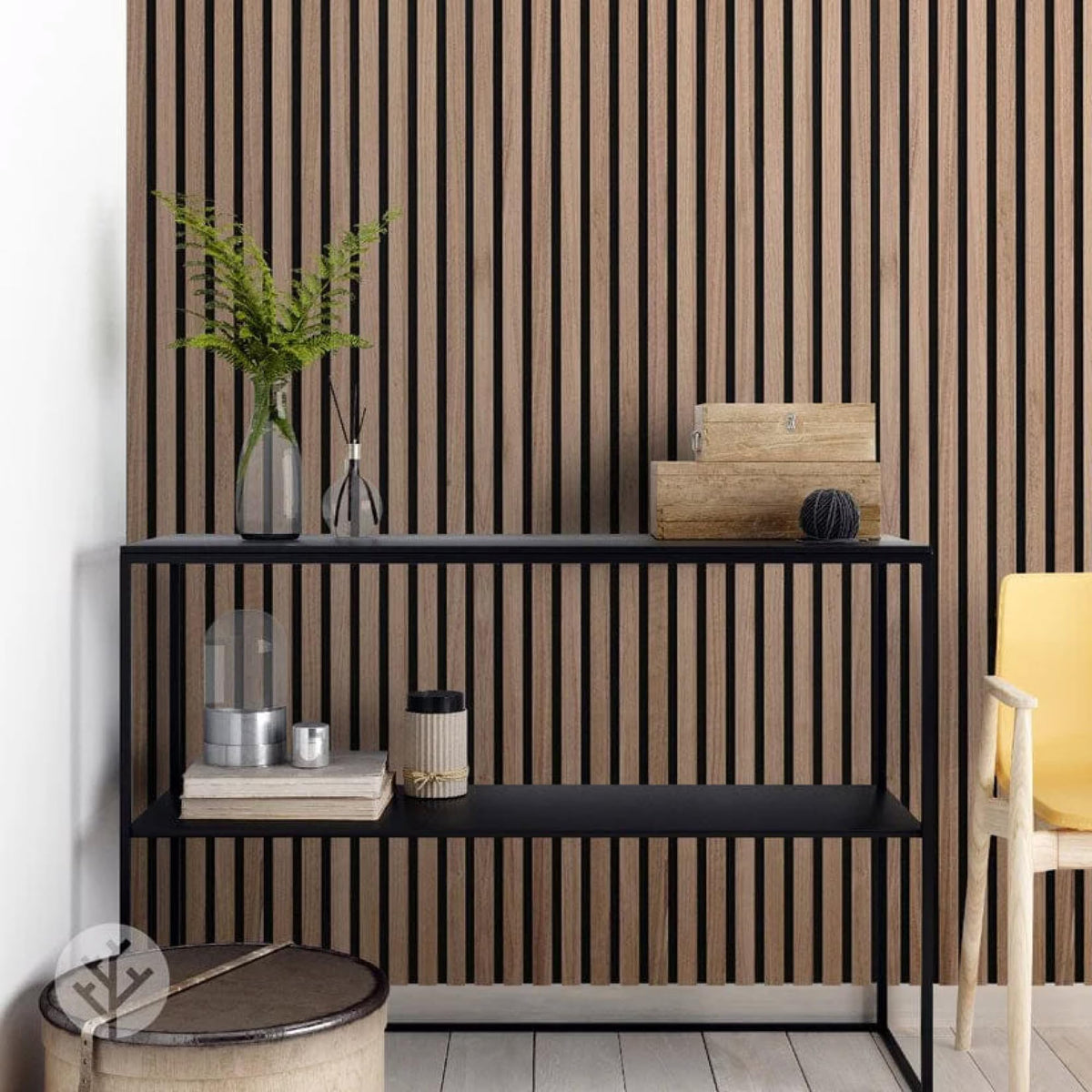 WVH Luxury American Walnut Acoustic Slat Wood Wall Panels, Measures 141.73" x 25.20", Premium Finish, Interior Decor for Walls & Ceilings, Noise Cancelling & Sound Absorbing for Home & Office, 2pcs