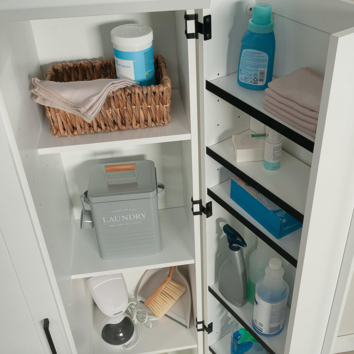 Sauder HomePlus Kitchen Storage Pantry Cabinet with Swing Door Storage and Adjustable Shelves, in Soft White finish