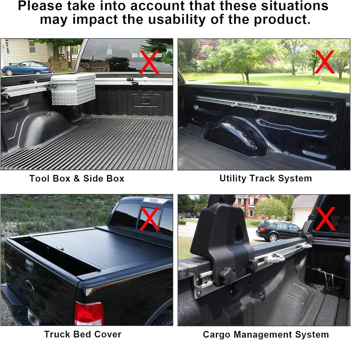 OUTPRIZE Non-Drilling Aluminum Truck Rack, Heavy Duty Width and Height Extendable Truck Bed Ladder Rack, Fit for Max 66" Wide Truck Bed, 600 lb. Capacity