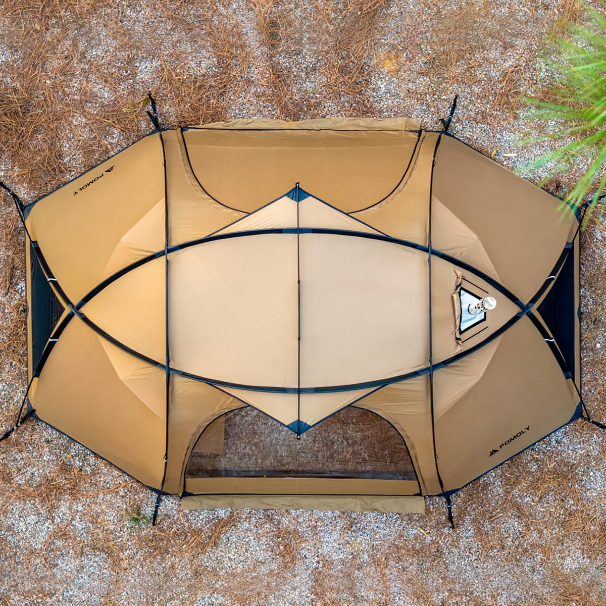 POMOLY Dome Tent Freestanding Camping Hot Tent, Barracuda 2 Portable Wood Stove Tents for 1-2 Person Backpacking, Hiking