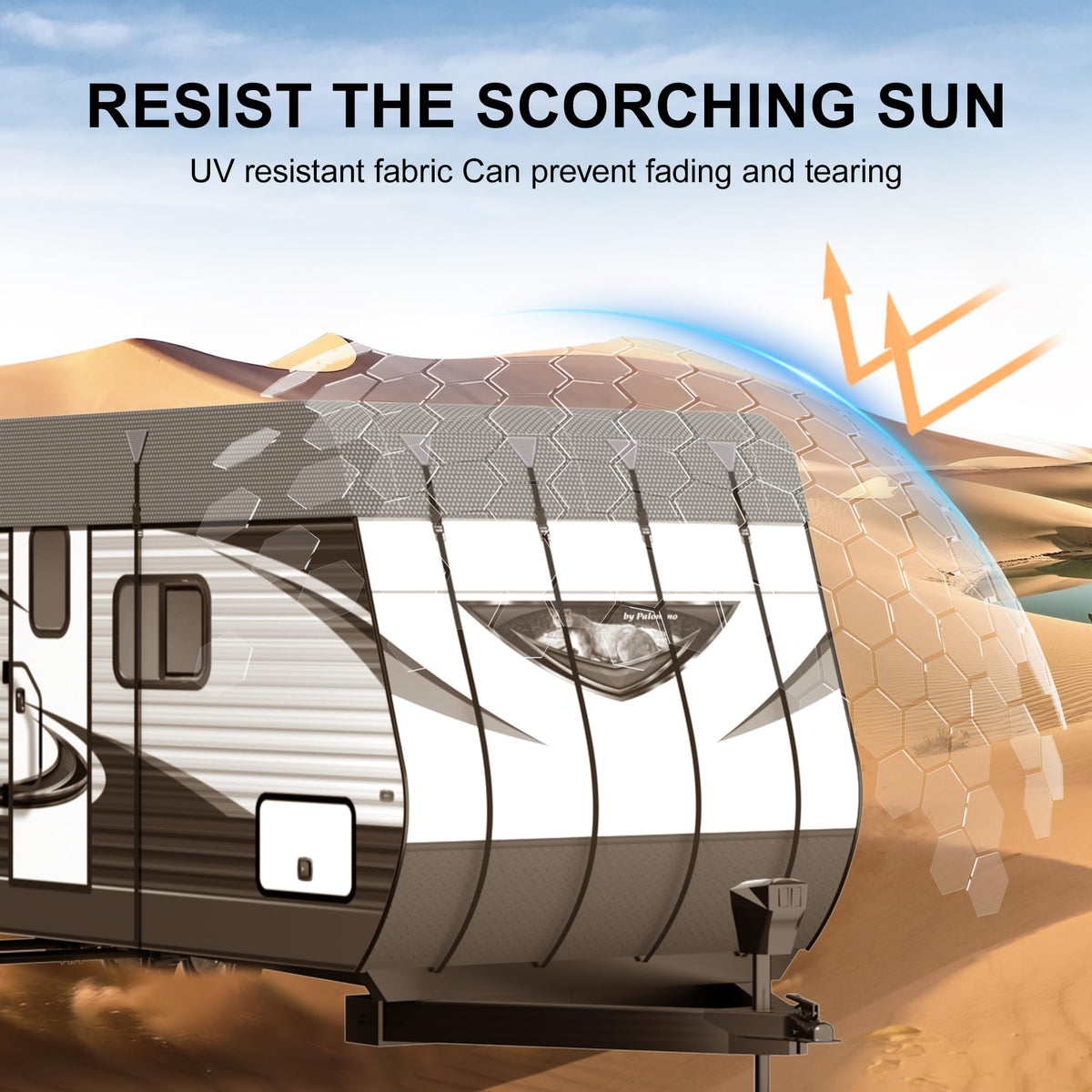 Camper Trailer Rv Roof Cover - Utility Travel Class A/B/C Pop Up Heavy Duty Covers 5th Wheel Sun Shade Motorhome Heat Equipment Motor Home Canopy Waterproof Tarp Heavy Hail Canvas,31.2 FT x12.5 FT
