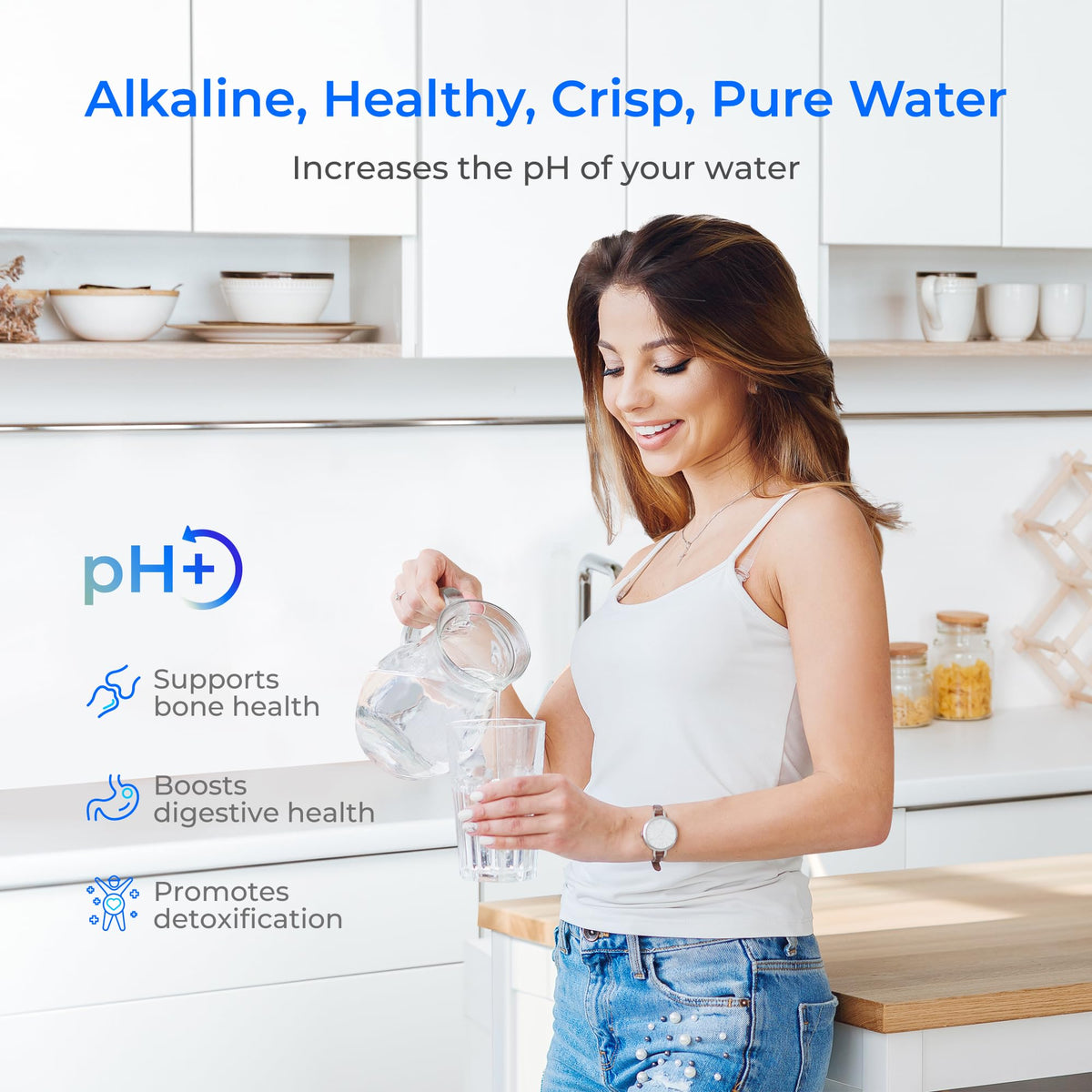 Waterdrop Gravity-fed Water Filter System, NSF/ANSI 42&372 Standard, 2.25G Stainless-Steel System with 4 Filters & Alkaline Water Filter