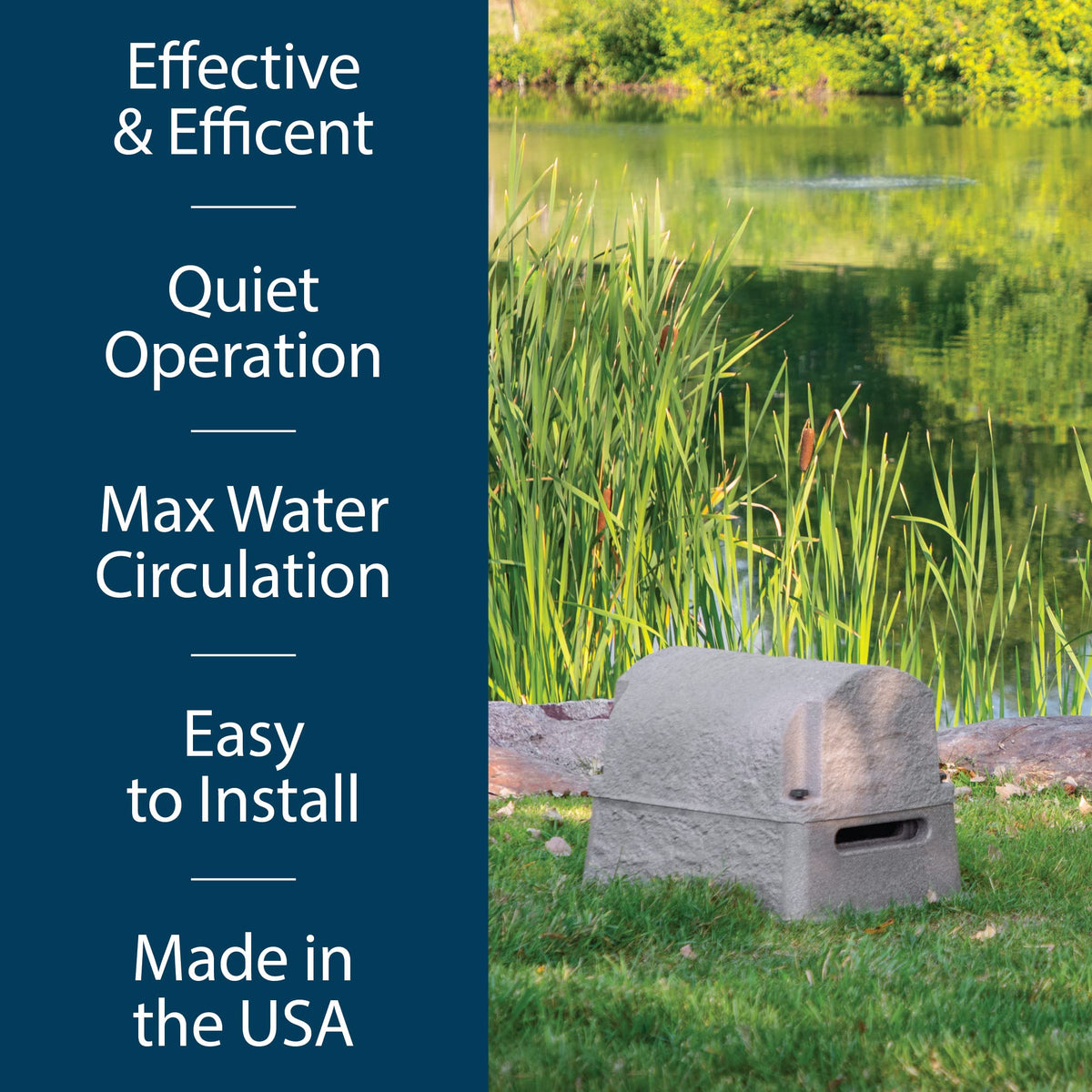 Airmax PondSeries PS40 Aeration System, Pond & Lake Aerator, Aerate Ponds & Lakes up to 3 Acres, Quiet & Energy Efficient Compressor, Maximum Water Circulation, 3 Air Diffuser Kit, 230v