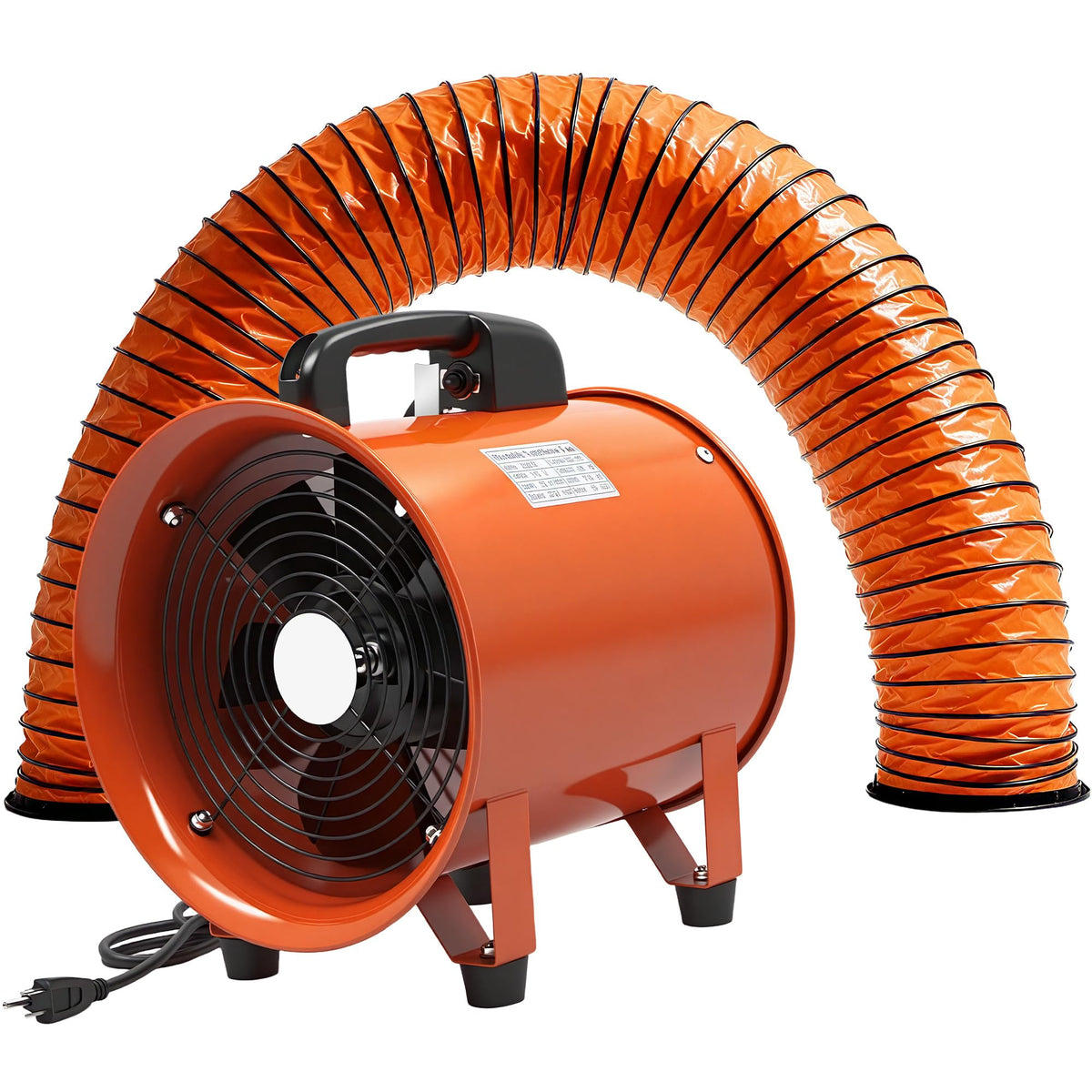 dreamdragon Upgraded 10-Inch Utility Blower Fan, Portable Industrial Exhaust Fan with 33ft Flexible Duct Hose, 3300 RPM Low-Noise Ventilator for Workshops Warehouses and Basements