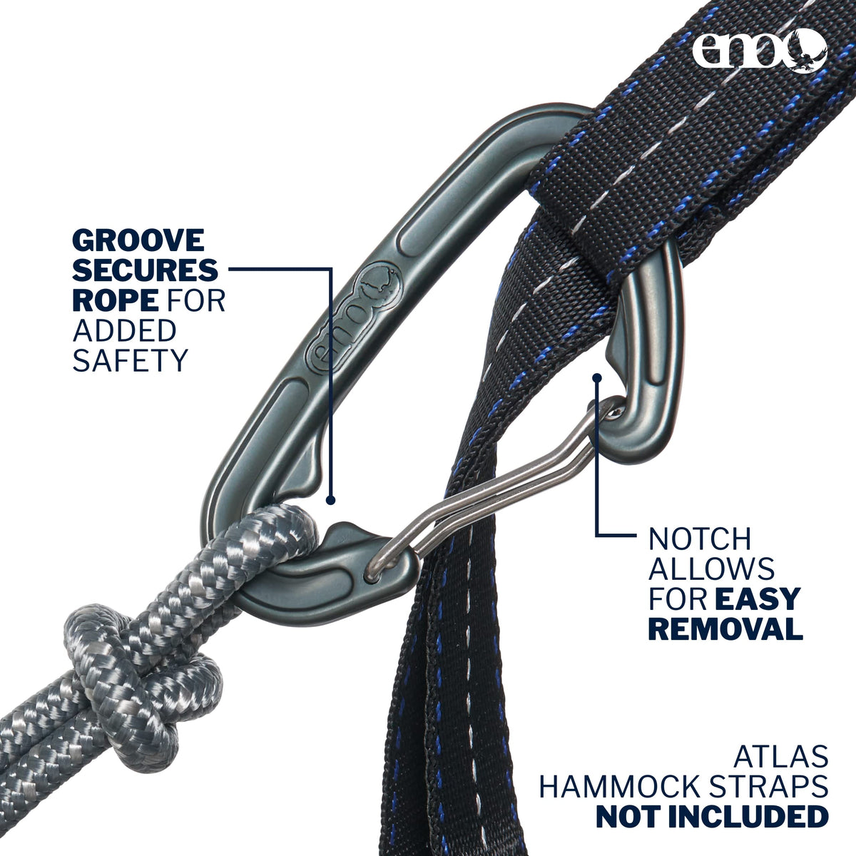 ENO DoubleNest Hammock - Lightweight, Portable, 1 to 2 Person Hammock - for Camping, Hiking, Backpacking, Travel, a Festival, or The Beach - Mountains to Sea/Grey