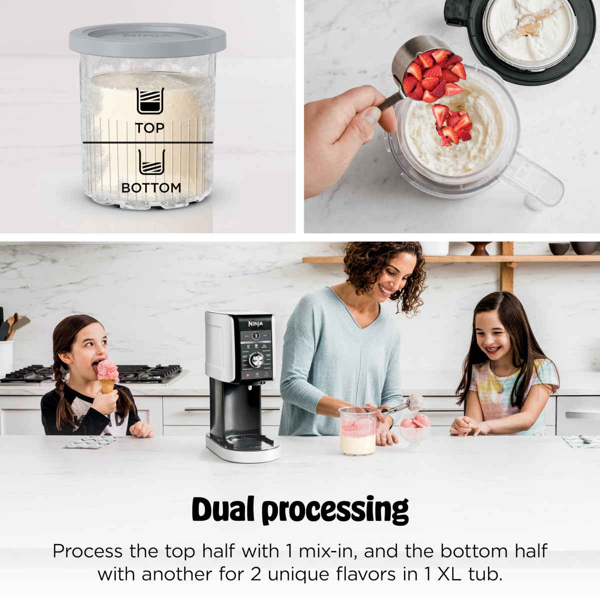 Ninja CREAMi Deluxe Ice Cream Maker | 11-in-1 Create Frozen Desserts, Sorbet, Milkshakes, Yogurt & More | Includes 2 Dishwasher Safe XL 24 Oz. Tubs with storage lids | Silver | NC501