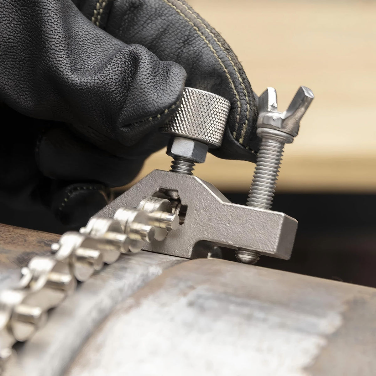 Strong Hand Tools, The Python, Pipe Alignment Chain Pliers, Adjustable Stainless-Steel Contacts, Replaceable Nickel Plated 48" Chain, 14" Max Diameter, PCA2048