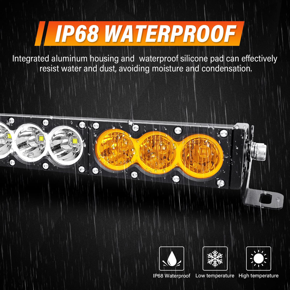 SKYWORLD 44inch Amber&White Fog Light 240W Led Bar 4x4 with 12v Wiring Harness Kit, Led Light Bar for Offroad Vehicles Car Trucks ATV UTV SUV