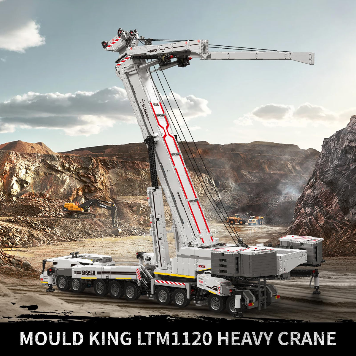 Mould King Heavy Crane Building Kit, 8506 Pieces Large Crane Truck Model Kit with 20 Motors, APP Control Advanced Engineering Vehicles for Adults, Youth