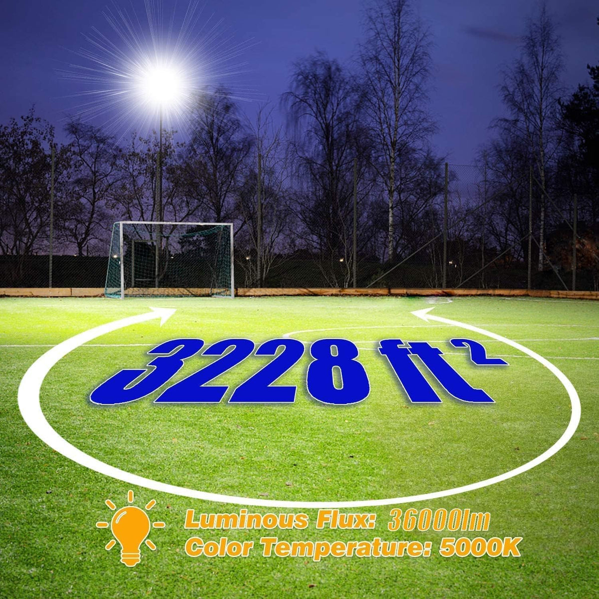 Juyace 240W LED Flood Light with Photocell, 36000LM Super Bright Dusk to Dawn Security Light, IP65 Waterproof Commercial Fixture for Stadium, Parking Lot, Building, Farm, Yard (5000K Daylight)