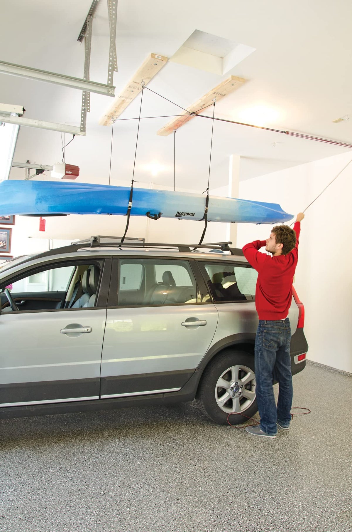 Suspenz Ceiling Hoist Overhead Storage | Garage Pulley System | Kayak Canoe SUP Cargo Box | Multiple Sizes