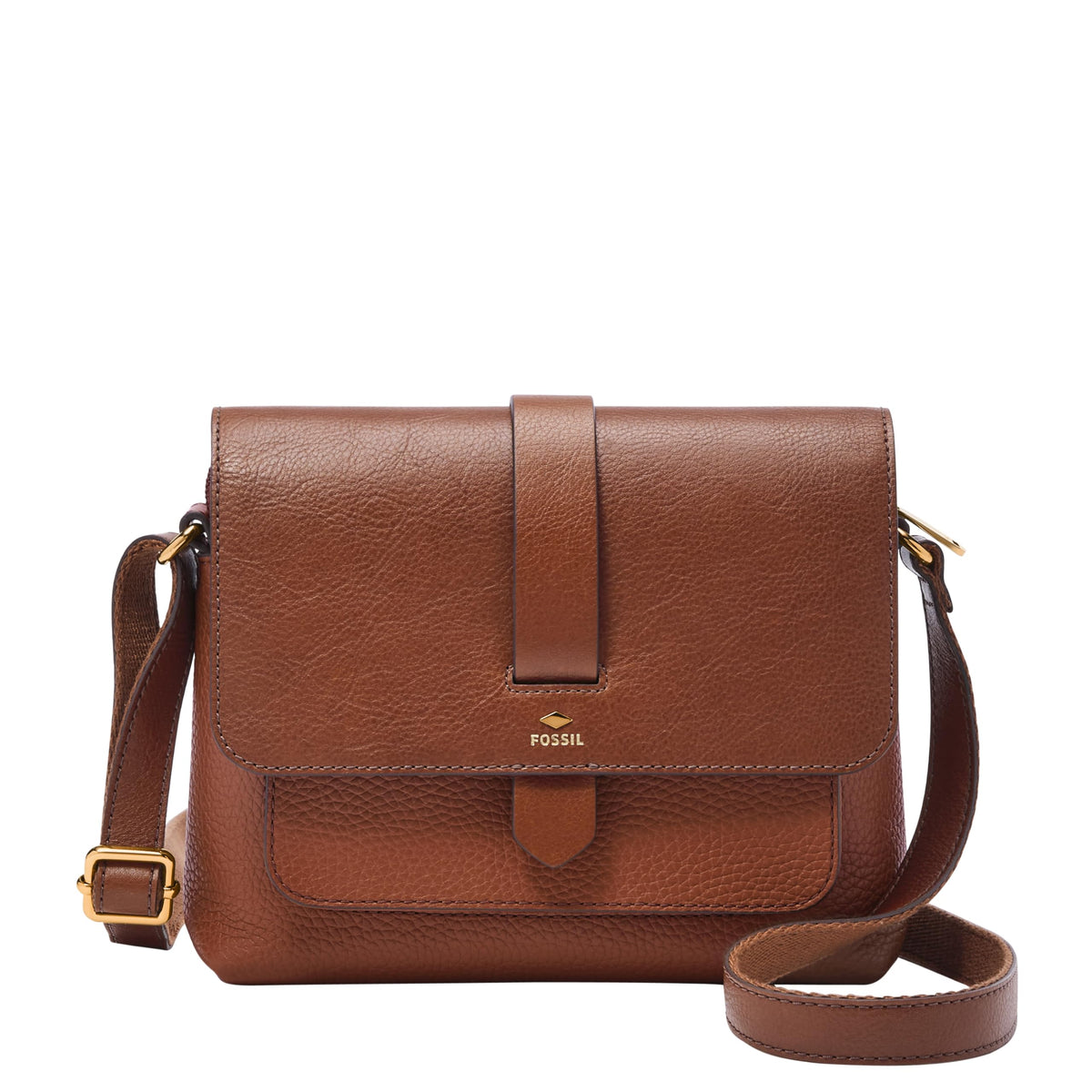 Fossil Women's Kinley Leather Small Crossbody Purse Handbag, Brown (Model: ZB7878200)