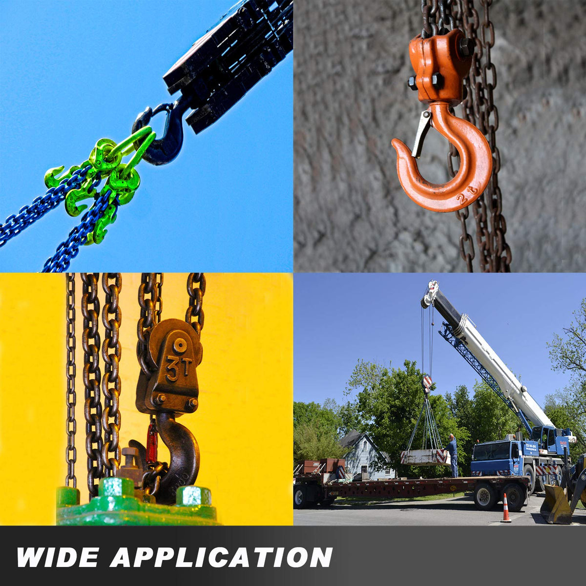 HONYTA Manual Lever Block Chain Hoist 3 Ton, 6000 lbs Chain Hoist Come Along 20 Ft (6 M),Chain Hoist With Hook for Warehouse Garages Construction Zones