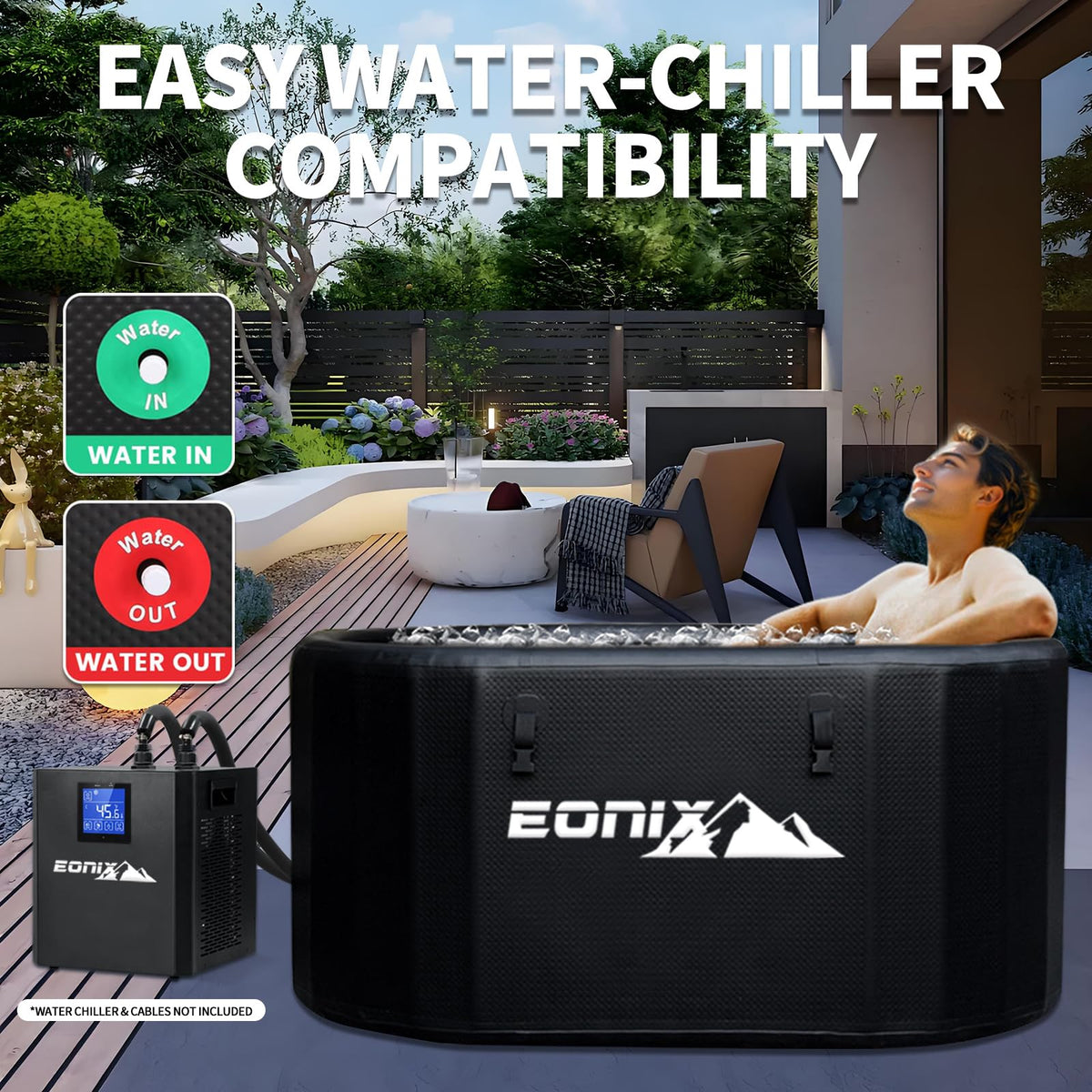 Ice Bath Chiller & Cold Plunge Tub Kit, 1/2 HP Cold Plunge Chiller with Built-in & Pump,216 Gal Ice Pod, XXL Cold Plunge Tub with Water Chiller for Home Outdoor Cold Therapy