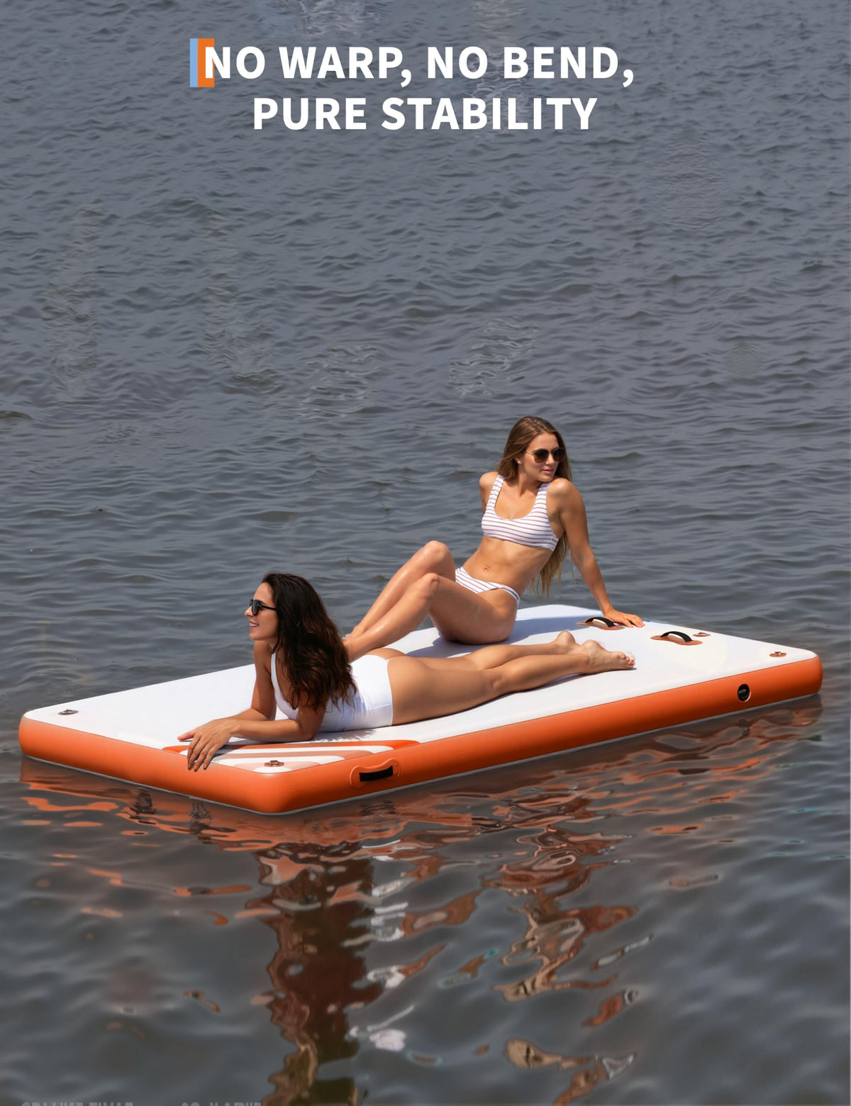 GarveeLife Inflatable Floating Dock 8 x 6 ft Air Dock Platform Non-Slip Surface Thick Lake Floats with Portable Carrying Bag for Lakes, Pool, Beach, Ocean