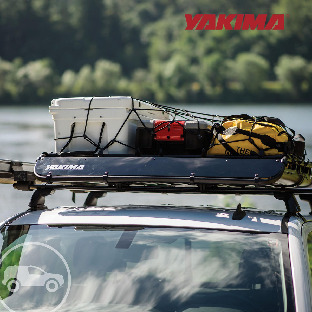 Yakima OffGrid Large Premium Cargo Basket Roof Rack with Quick Release Mounting System and Removable Fairing and Accessory Bars, Black