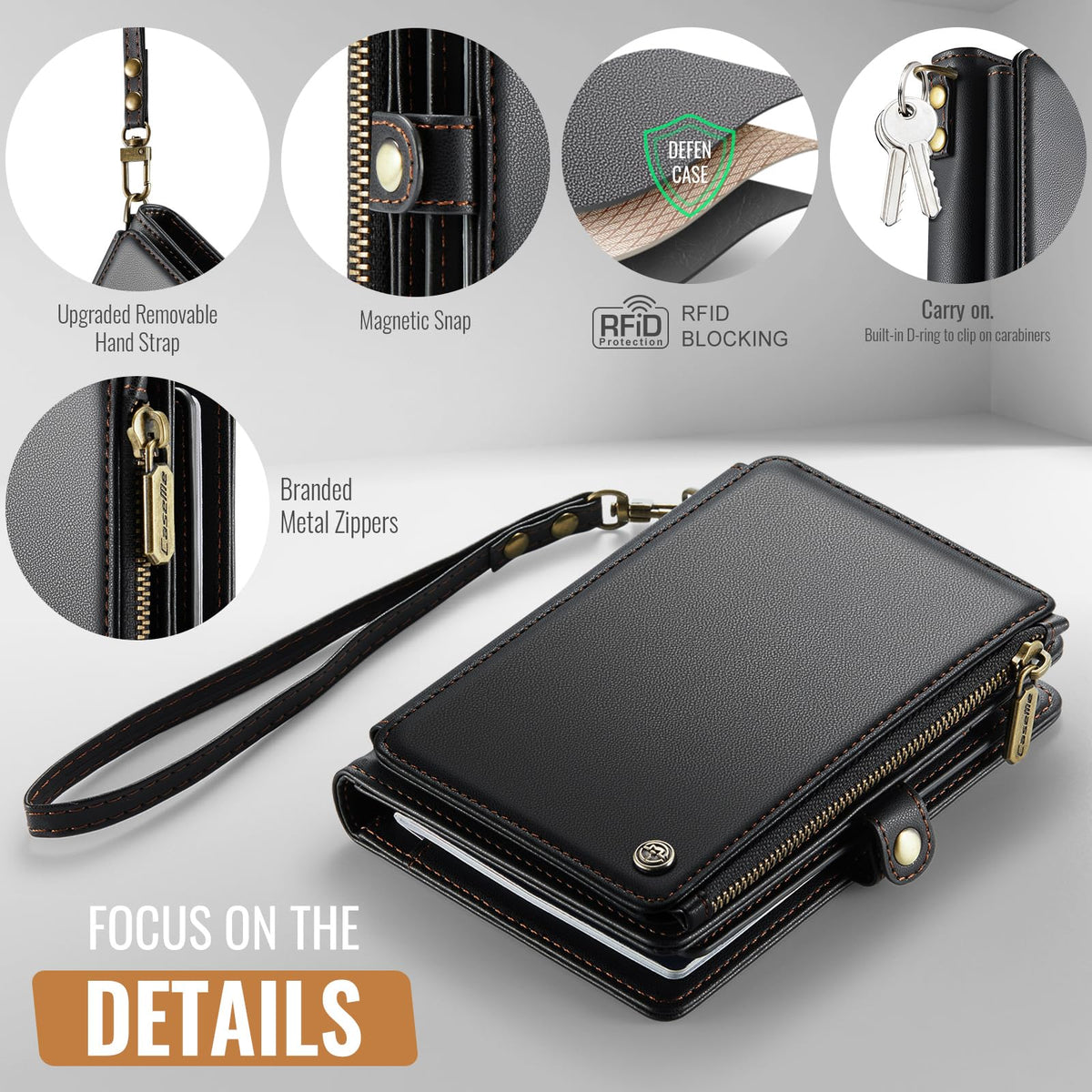 ASAPDOS Passport Holder Wallet Case Wallet for Men Women Black
