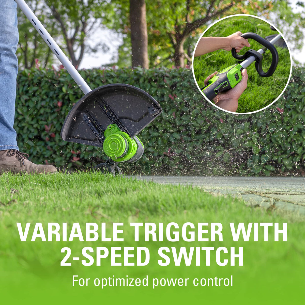 Greenworks 24V 13-Inch Brushless String Trimmer (Gen 2), 4.0Ah USB Battery and Charger Included