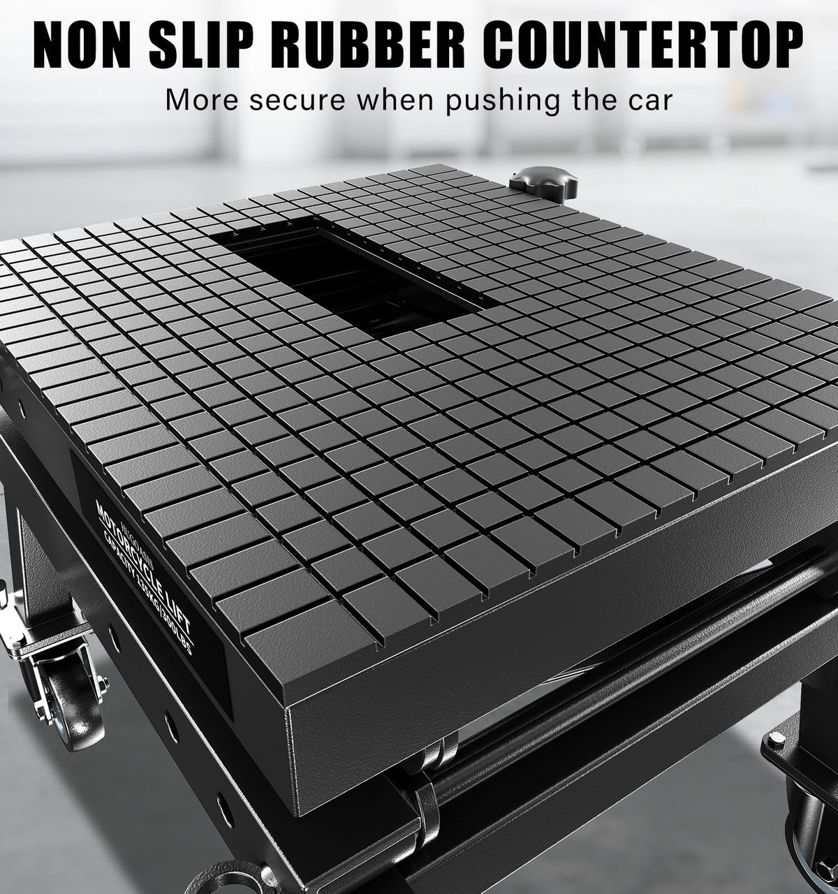 HUGOASIS 300 LBS Heavy Duty Motorcycle Scissor Lift Table, Portable Hydraulic Lift Jack with Wheels, 13.8" to 34.3" Lift Range, 16.1"x13.4" Platform for Motorcycle, Dirt Bike, Scooter Maintenance