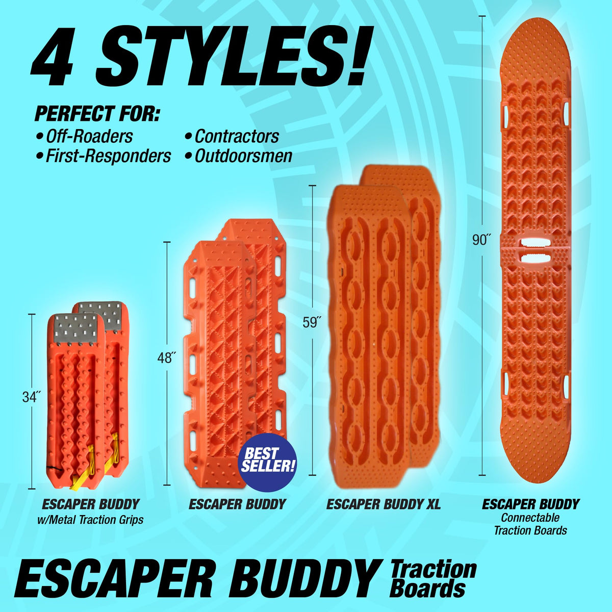 Maxsa 20333-CB Heavy-Duty Escaper Buddy Traction Mats for Off-Road Mud, Sand, & Snow Vehicle Extraction, Bendable, Unbreakable, Coyote Brown, 2 Pack