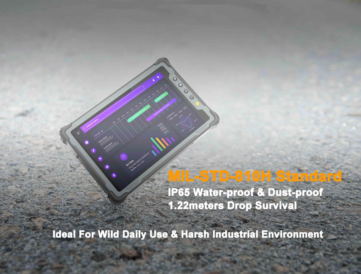 Vanquisher 2024Q4 Launched Rugged Tablet PC Windows 11 IOT Enterprise, New GEN CPU | 8" 1200 * 1920 HD Screen | 8GB RAM + 128GB ROM | Upgraded Wi-Fi 6 Technology | for Enterprise Mobile Field Work