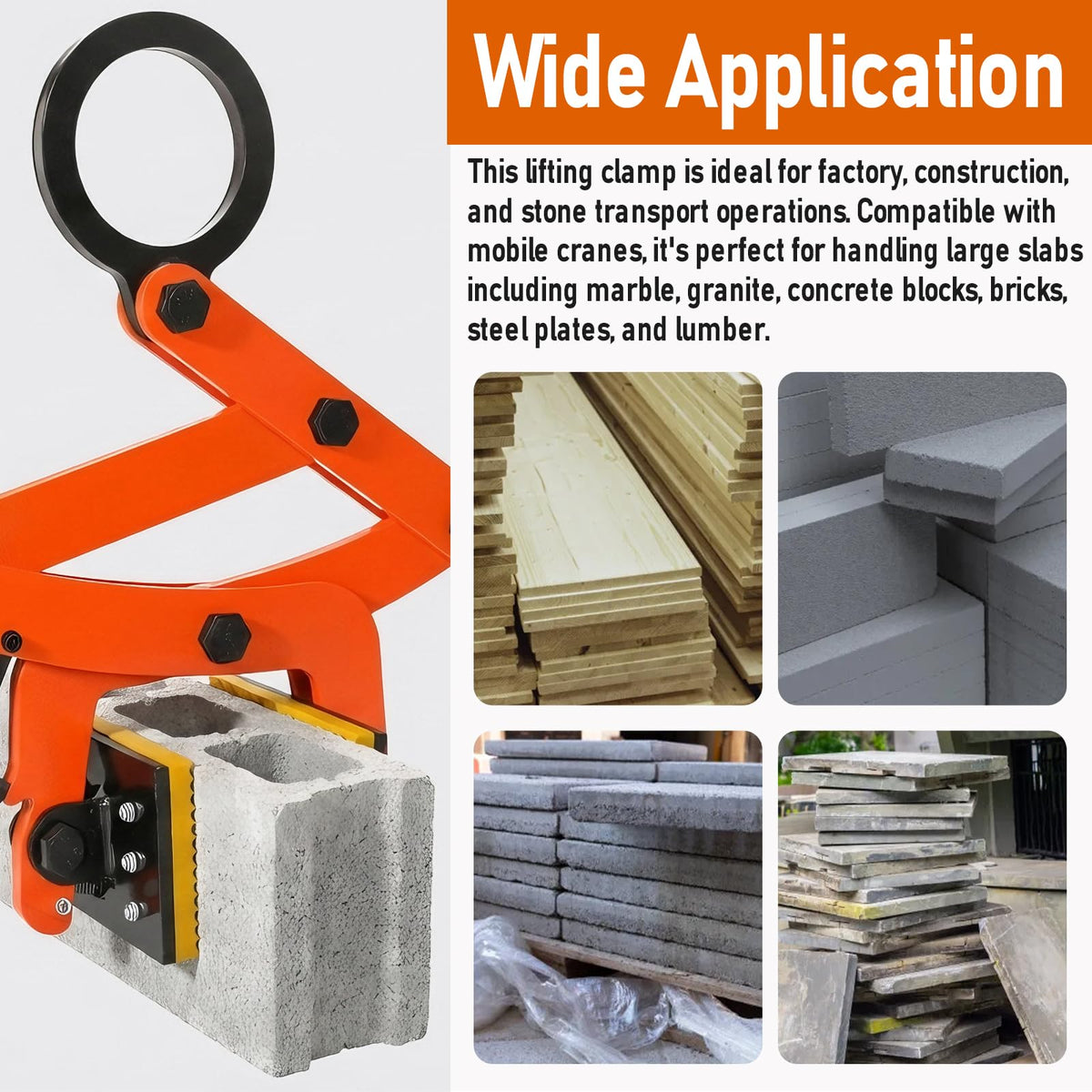 CHENNTAI Heavy Duty Lifting Clamp, 320kg Capacity Manganese Steel Plate & Beam Lifter, 0-65mm Jaw Opening for Industrial, Construction, Warehouse Material Handling